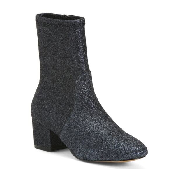 New BOTKIER Women's Gemma Shimmer Gritter Block Heel Booties - Picture 2 of 6